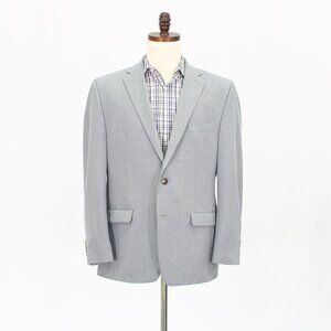 Chaps 44R Gray Blazer Sport Coat Jacket 2-Button Solid Y303